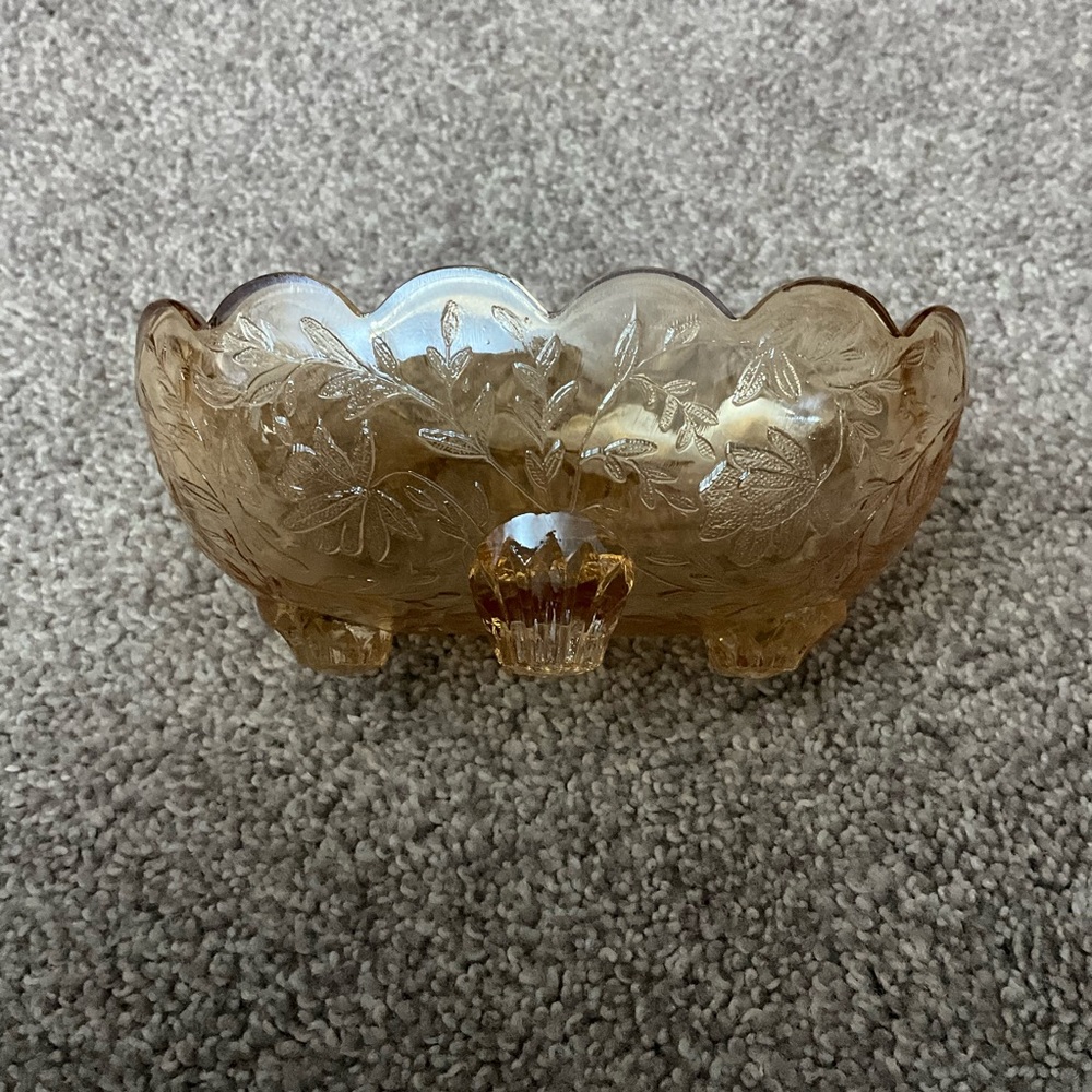 Jeanette Floragold Glass Dish